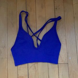 Blue, low cut Lulu lemon sports bra